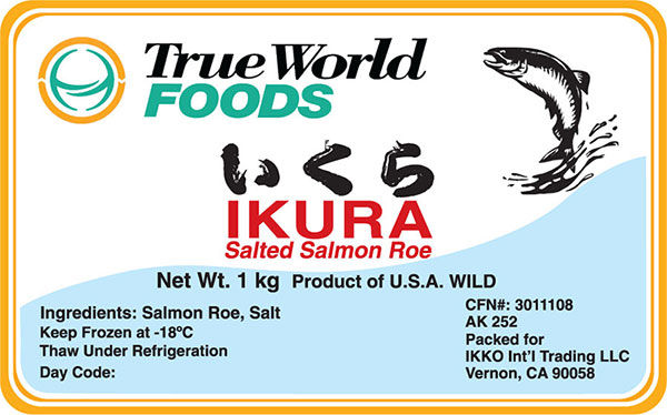 Pakcage: True World Foods Ikura